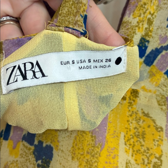 ZARA Bloggers Favorite Boho Stone Embellished Chiffon Dress Size Small - Picture 10 of 10